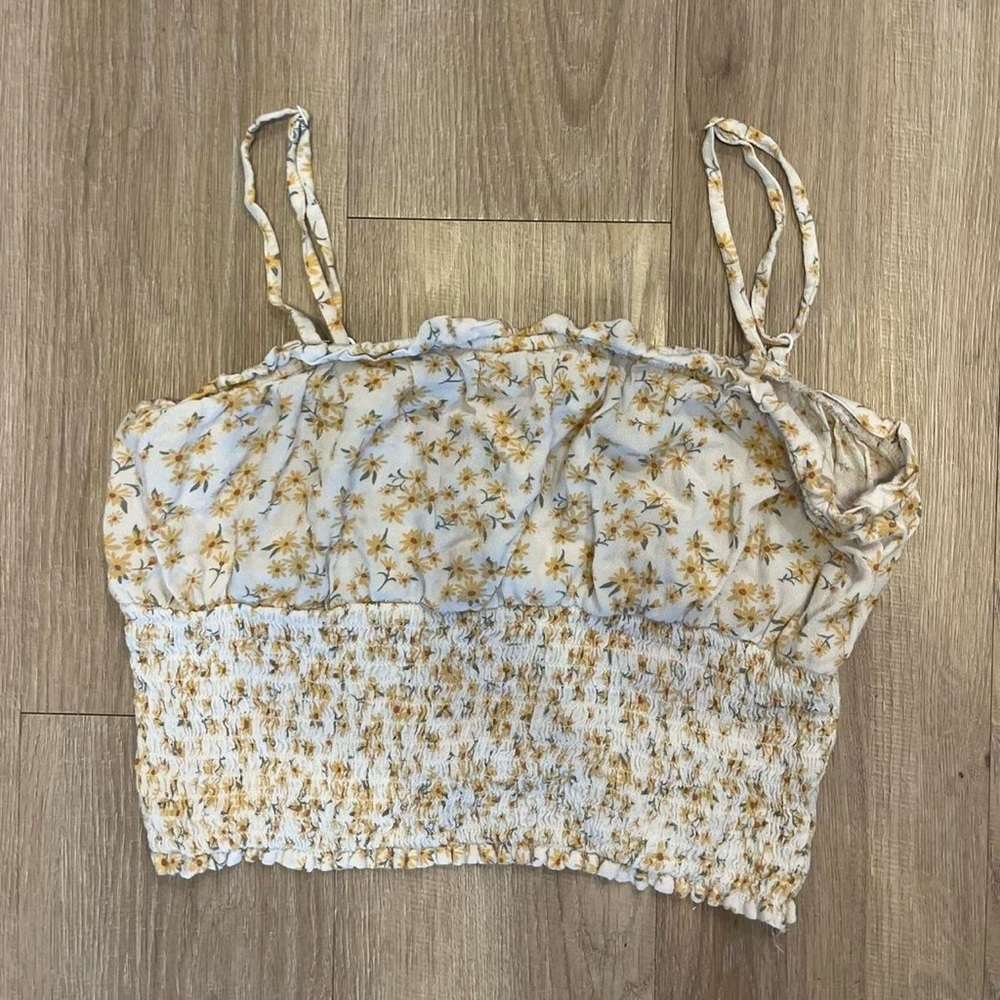 AE Floral Smocked Crop Top